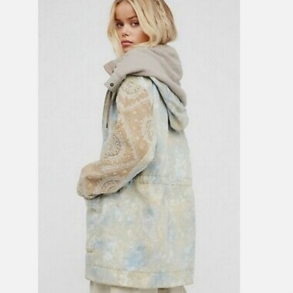 Free People layered tye-dye jacket